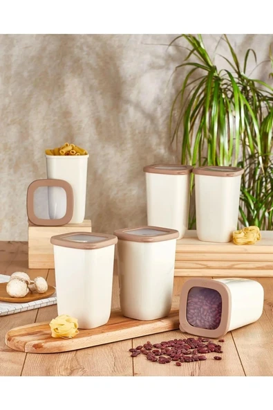 Vip Ahmet 6lı Kare Saklama Kabı Bej VP-058 - Resim 2