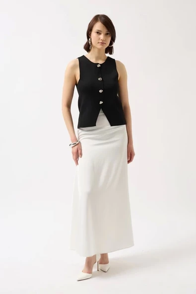 Düğmeli Dokulu Yelek - 2