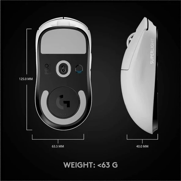 Logitech G PRO X SUPERLIGHT Ultra Hafif HERO Oyuncu Mouse - 8