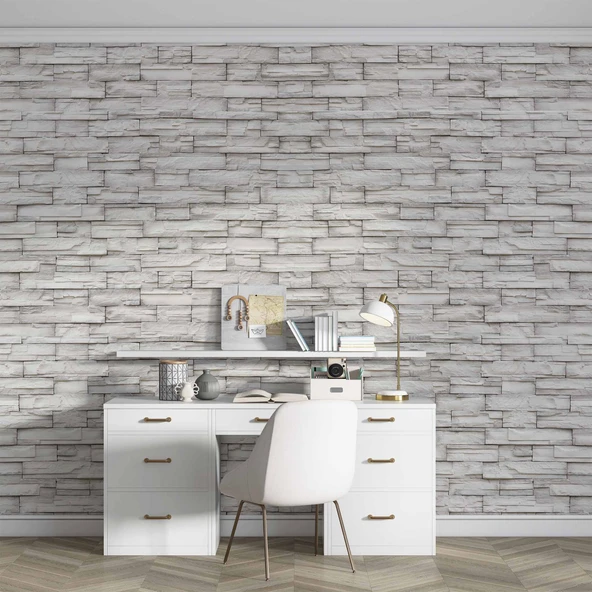 Kesme Beyaz Taş Duvar Kağıdı - Resim 4