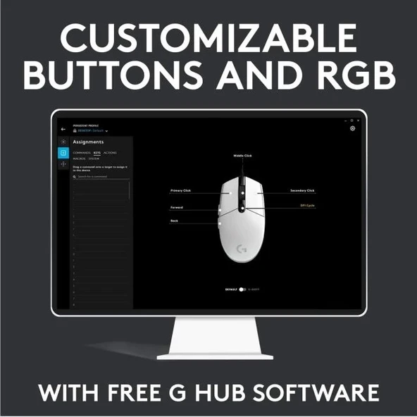 Logitech G203 Kablolu Gaming Mouse + Pad Siyah Mouse