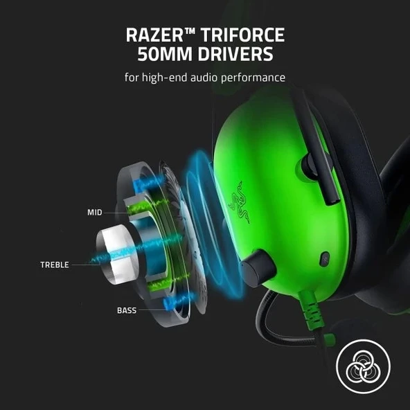 Razer BlackShark V2 X Gaming Kulaklık Green PC Headset