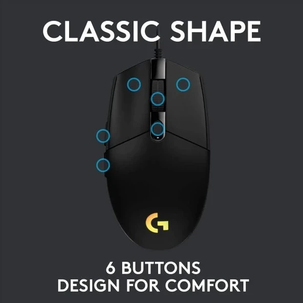 Logitech G203 Kablolu Gaming Mouse + Pad - 3