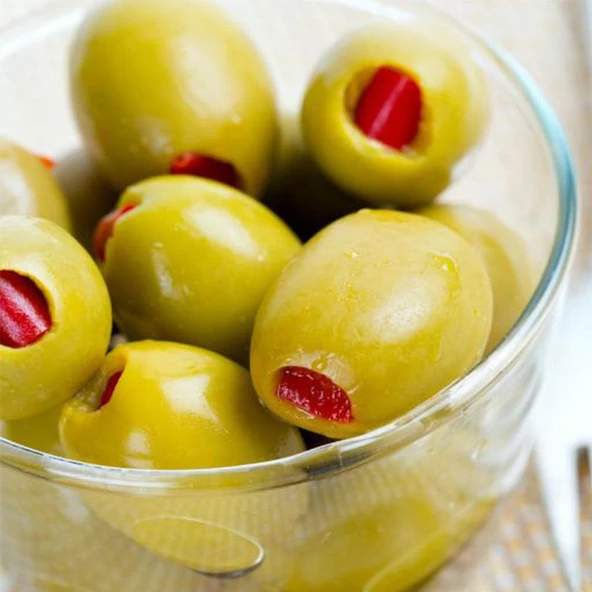 Biber Dolgulu Yeşil Zeytin - 500 gr Paket - 6