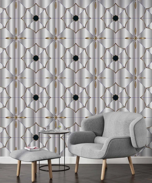 Seramik ve Çini Motifli Duvar Kağıdı - Resim 6