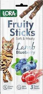 Lora Fruity Stick Tahılsız Kuzu Etli & Yaban Mersinli Kedi Ödül Maması 3 x 5 g