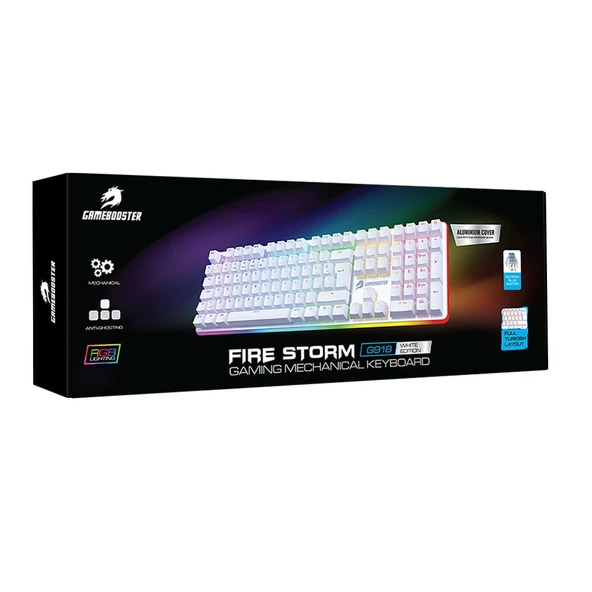 GameBooster G918 Fire Storm RGB Blue Switch Kablolu Mekanik Oyuncu Klavyesi Beyaz - 8