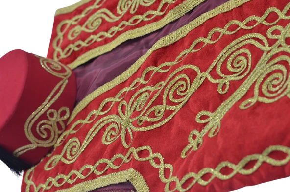 Damat Kına Gecesi Dondurmacı Osmanlı Yelek ve Fes Takımı - 3