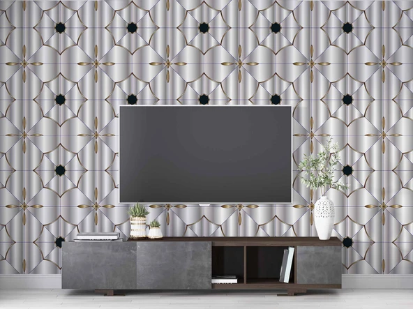 Seramik ve Çini Motifli Duvar Kağıdı - Resim 3