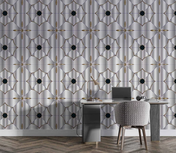 Seramik ve Çini Motifli Duvar Kağıdı - Resim 4