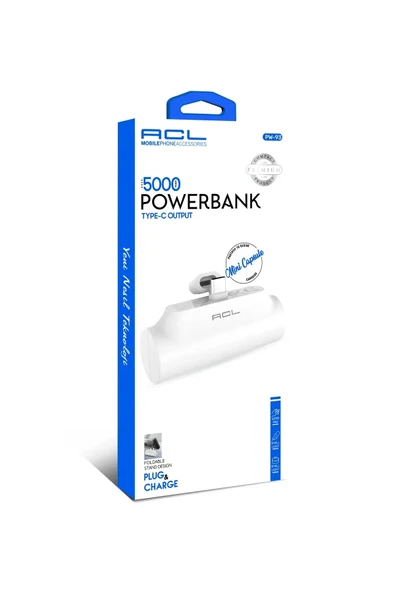 Acl Type-C Çıkışlı Mini Kapsül Powerbank PW-93