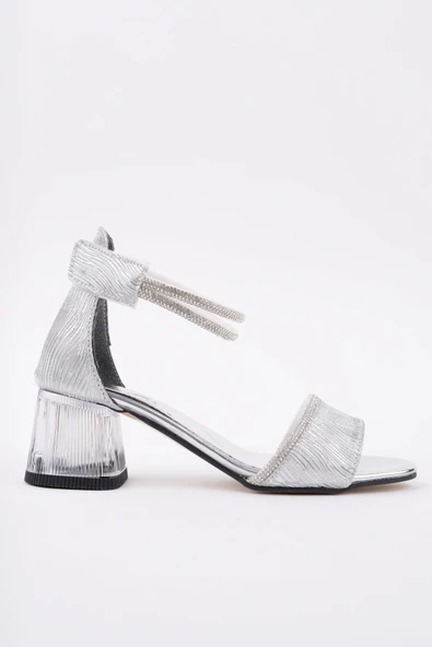 Muggo NOŞA Bilekten Bağlamalı Simli Kız Çocuk Kısa Topuklu Ayakkabı - 4