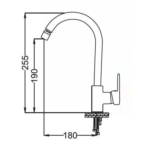 Gms Zirve Siyah Rose Kuğu Eviye Bataryası ZRV102-SR - Resim 2