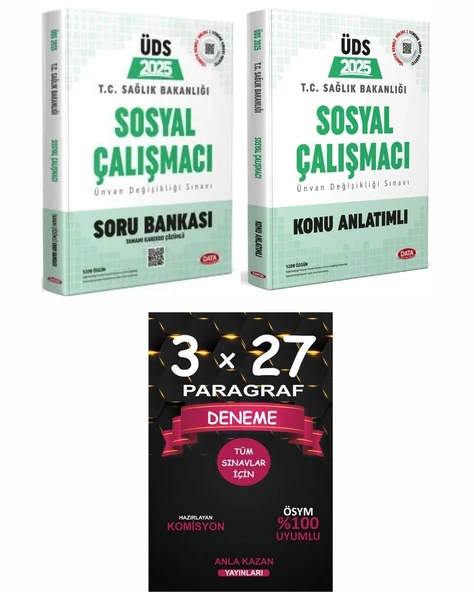 Data Yayınları 2025 Sağlık Bakanlığı ÜDS Sosyal Çalışmacı Konu + Soru + Paragraf Seti ürün görseli 1