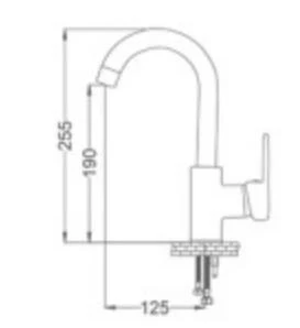 Gms Zirve Siyah Rose Kuğu Lavabo Musluk Bataryası ZRV101-SR - 2