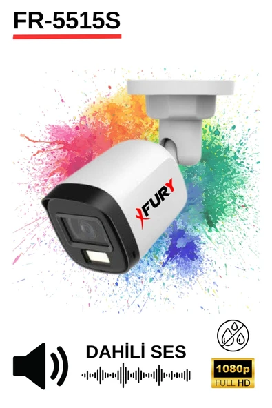 FURY 6 Kamera Sesli Gece Renkli Güvenlik Kamerası Full Hd-su Geçirmez Güvenlik Kamerası Seti 500GB - 5