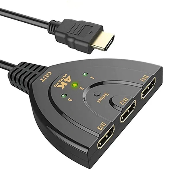3 Port Hdmı Çoklayıcı 4K Full Hd Hdmi Switch - A14 - 2