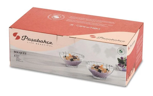 Paşabahçe 530024 Bouquet Cam Kase 455 cc 4 Adet - 3