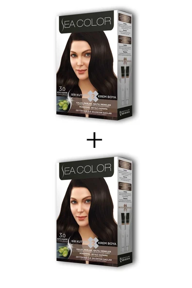 2X2 Tüp Krem Saç Boyası Seti Koyu Kahve No:3.0 - Resim 2