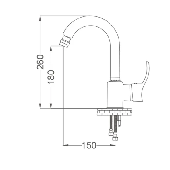 Gms Akdeniz Altın Kuğu Lavabo Musluk Bataryası AKD101-A - 2