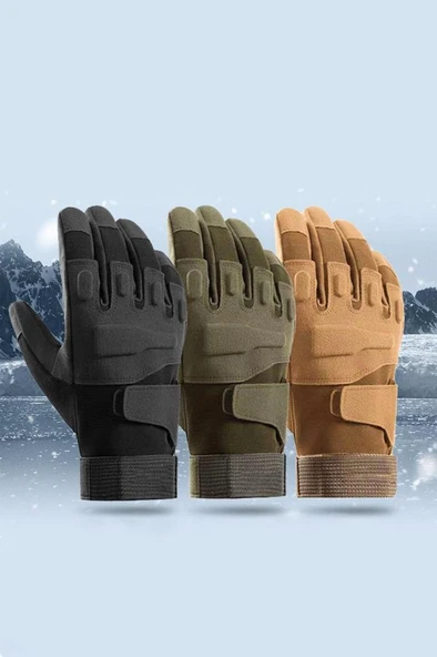 Taktik Tam Parmak Dokunmatik Eldiven-Motosiklet-Bisiklet-Spor-Outdoor-Eldiven - 7