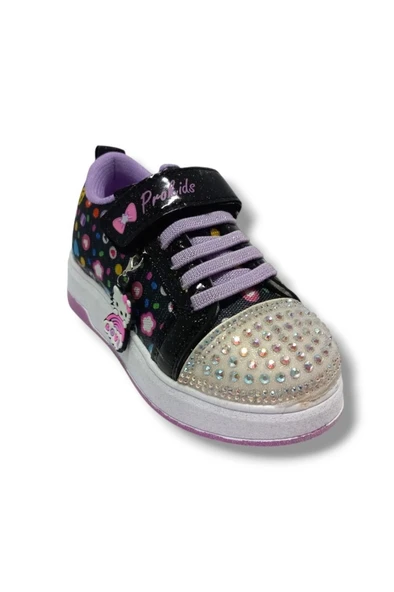 Prokids Pro-P Desenli Simli Taşlı Maskotlu Kız Çocuk Ayakkabı 26-30