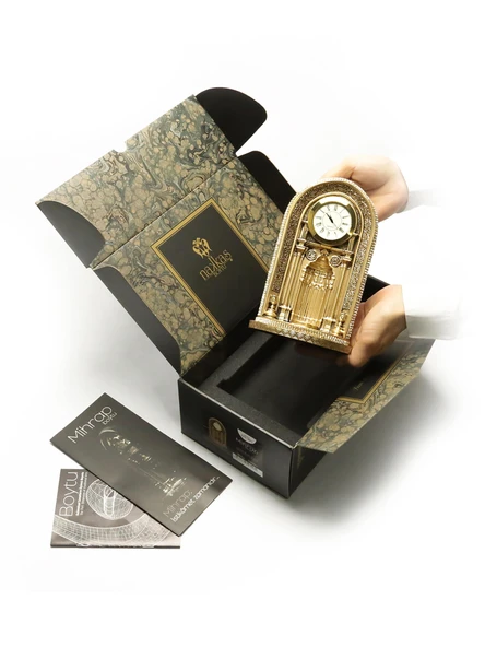 SAATLİ MİHRAP BOYTU ORTA BOY SARI RENK BİBLO - 6