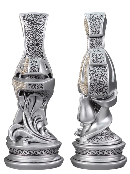 ZARİF SÜLÜS BOYTU ORTA BOY GÜMÜŞ RENK BİBLO - 3