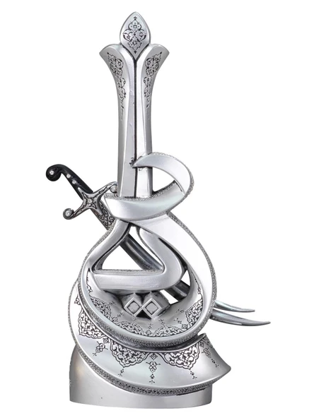 İSMİ ALİ BOYTU ORTA BOY GÜMÜŞ RENK BİBLO - 5