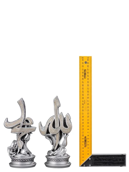 ZARİF SÜLÜS BOYTU ORTA BOY GÜMÜŞ RENK BİBLO - 6