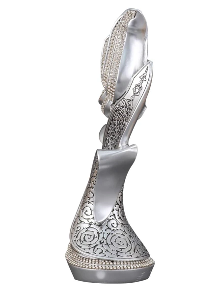 LALE GÜL BOYTU KÜÇÜK BOY GÜMÜŞ RENK BİBLO - 3