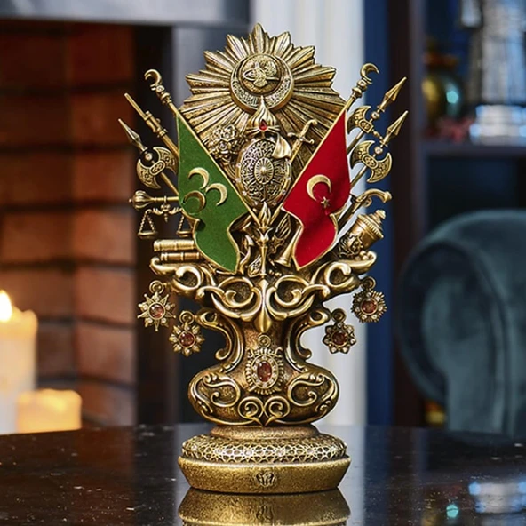 OSMANLI TUĞRA BOYTU ORTA BOY ANTİK SARI RENK BİBLO - 2