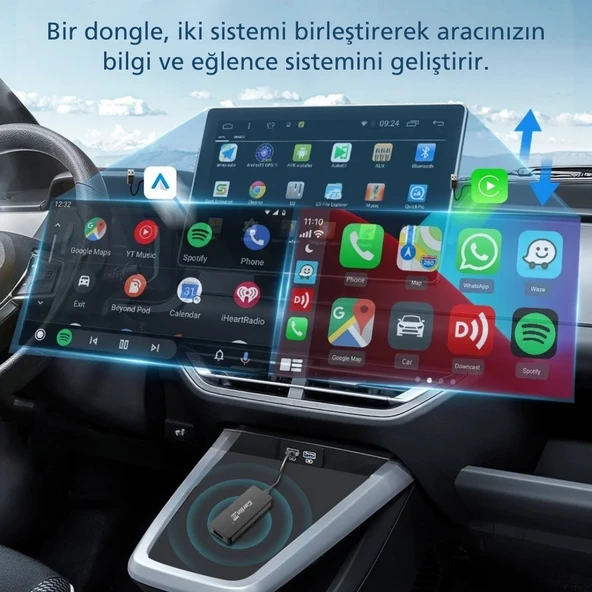 Monozone Carlinkit Multimedya Carplay Dönüştürücü CarPlay & Android Auto Apple-Android Head Unit - 5