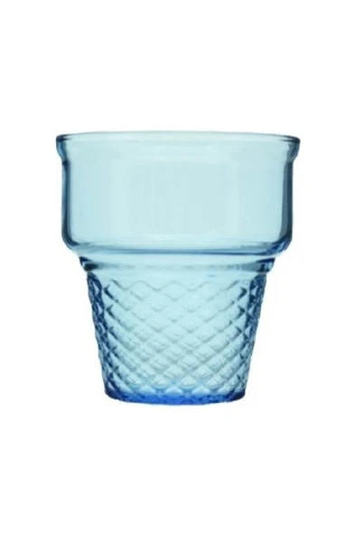 3lü 410006 245cc Cam Mini Cornet Mavi Dondurmalık Kase Bardak Takımı - 2