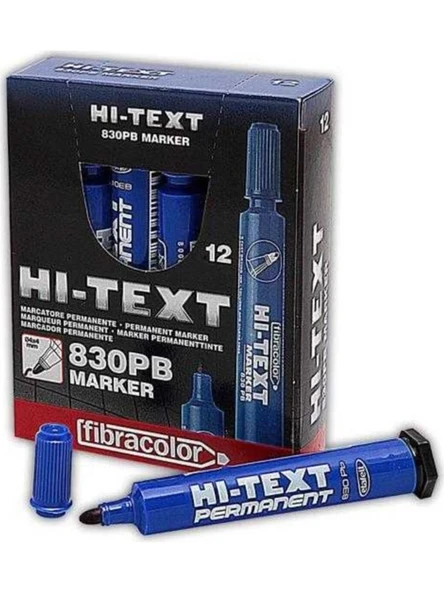 Hi-Text 830PB Yuvarlak Uç Koli Kalemi Mavi 12'li