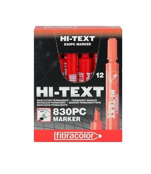 Hi-Text 830PB Yuvarlak Uç Koli Kalemi Kırmızı 12'li