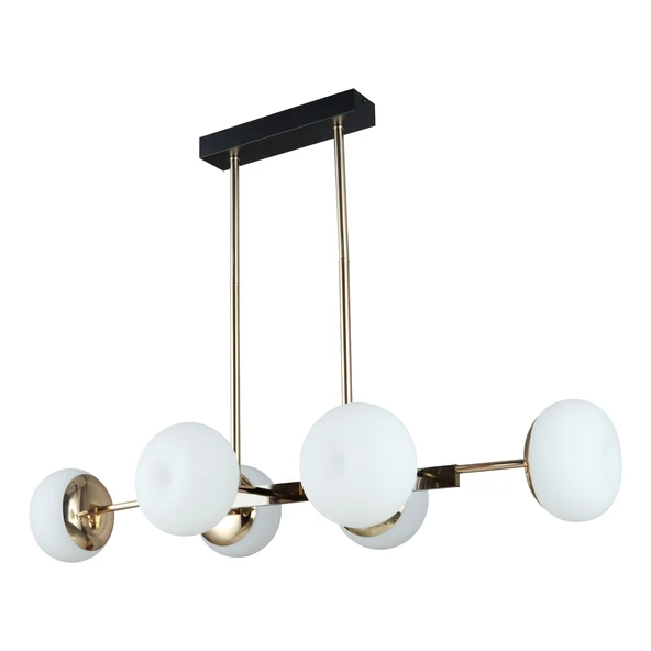 Apliqa Pura Sıralı Siyah Gold 60 Watt Modern Oturma Odası, Yemek Masası Üstü,  Salon Avize - Resim 3