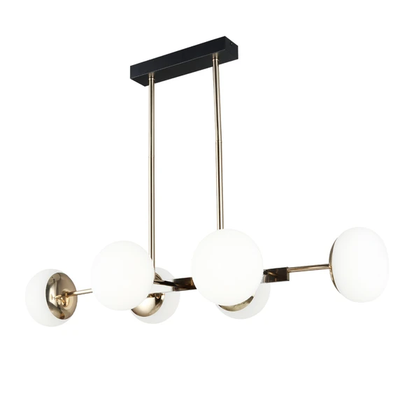 Apliqa Pura Sıralı Siyah Gold 60 Watt Modern Oturma Odası, Yemek Masası Üstü,  Salon Avize - Resim 2