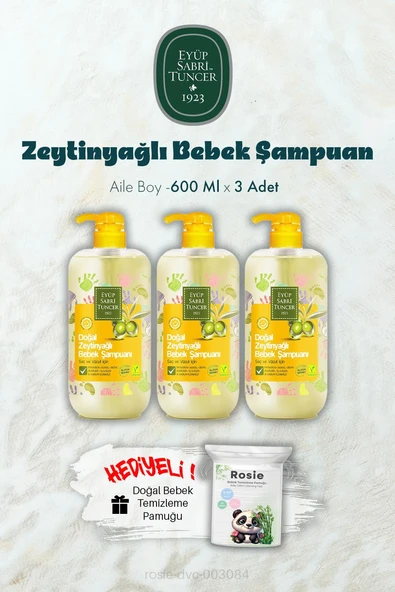 600 ML Zeytinyağlı Bebek Şampuan X 3 ve ROSIE Hediyeli