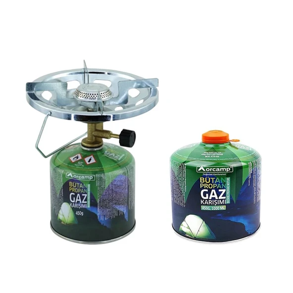Orcamp Kamp Ocak Seti-450 gr Tüp K-500-450+Tüp KTS-450 ORC-024-A1