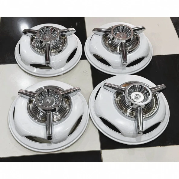 FORD TRANSİT TEK TEKER-JUMBO 16'' İNÇ BEYAZ JANT KAPAĞI 4 ADET 3 KOLLU FIRFIR - 7