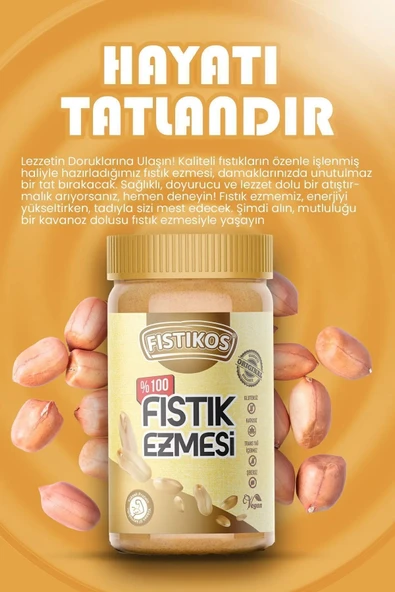 FISTIKOS %100 Şekersiz Yer Fıstığı Ezmesi 650 GR - 5