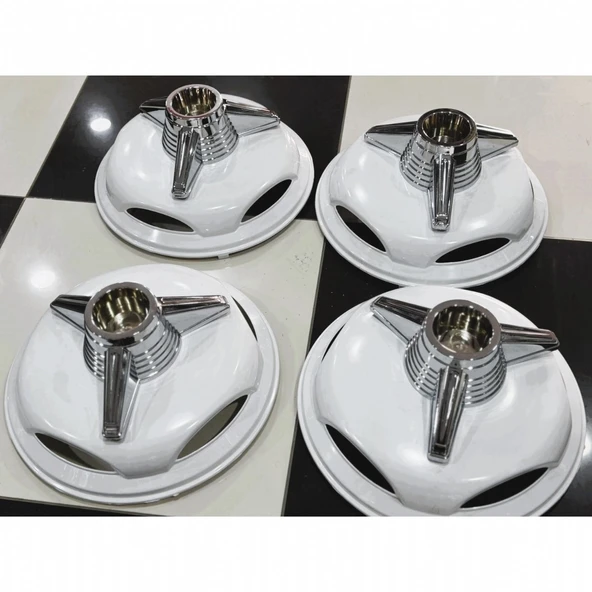 VOLKSWAGEN CRAFTER 16'' İNÇ BEYAZ JANT KAPAĞI 4 ADET 3 KOLLU FIRFIR - 4