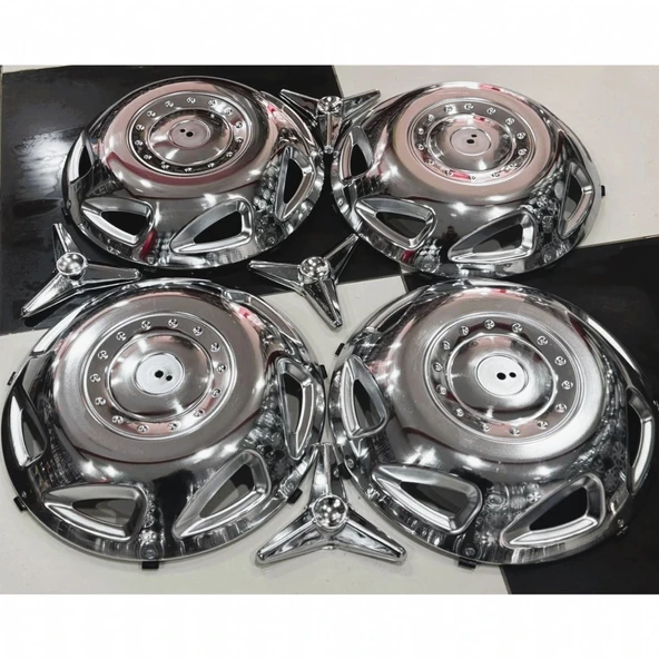 TRANSİT TEK TEKER -JUMBO-SPRİNTER-GRAFTER 16'' İNÇ KROM JANT KAPAĞI 4 ADET (MUSTANG .F.) - 5
