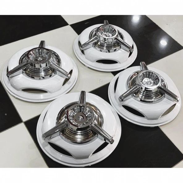 FORD TRANSİT TEK TEKER-JUMBO 16'' İNÇ BEYAZ JANT KAPAĞI 4 ADET 3 KOLLU FIRFIR