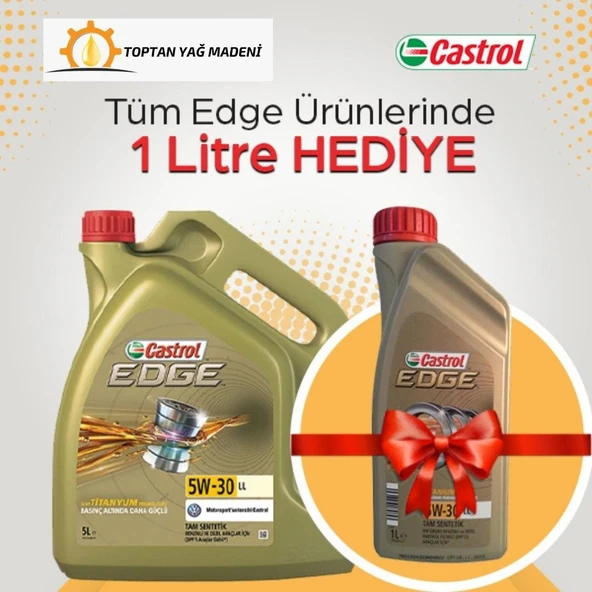 CASTROL EDGE 5W30 5LT DPF Lİ MOTOR YAĞ 1LT HEDİYELİ 2024 ÜRETİM