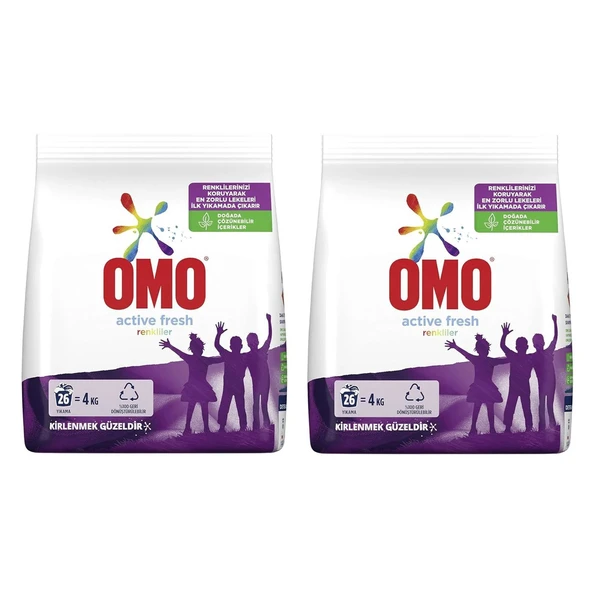Omo Active Fresh Renkliler 4 kg x 2 Adet ürün görseli 1