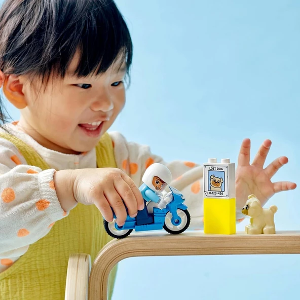 LEGO® DUPLO® Kurtarma Polis Motosikleti 10967-2 Yaş ve Üzeri Çocuklar için Polis Motosikleti İçeren Oyuncak Yapım Seti ( - 3