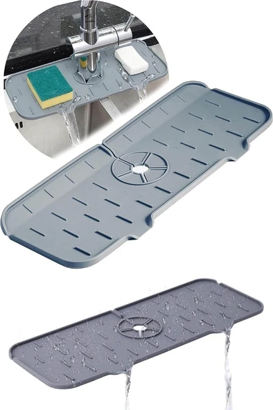 Silikon Su Tutucu Musluk Lavabo Sabunluk Sünger Matı Kaydırmaz - 6