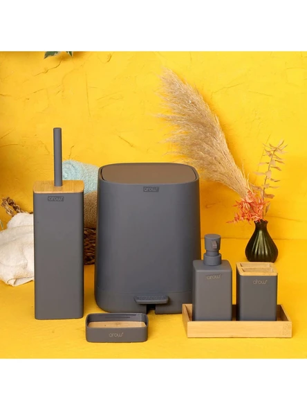 Arow Banyo Seti Darcy 6 Parça Akrilik Gri Tr-3994 - 1